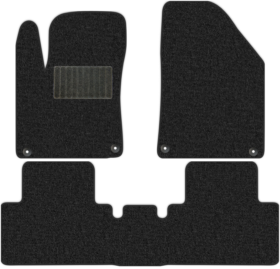 Коврики текстильные "Классик" для Geely Coolray SX11 I (suv) 2018 - 2023, темно-серые, 3шт.