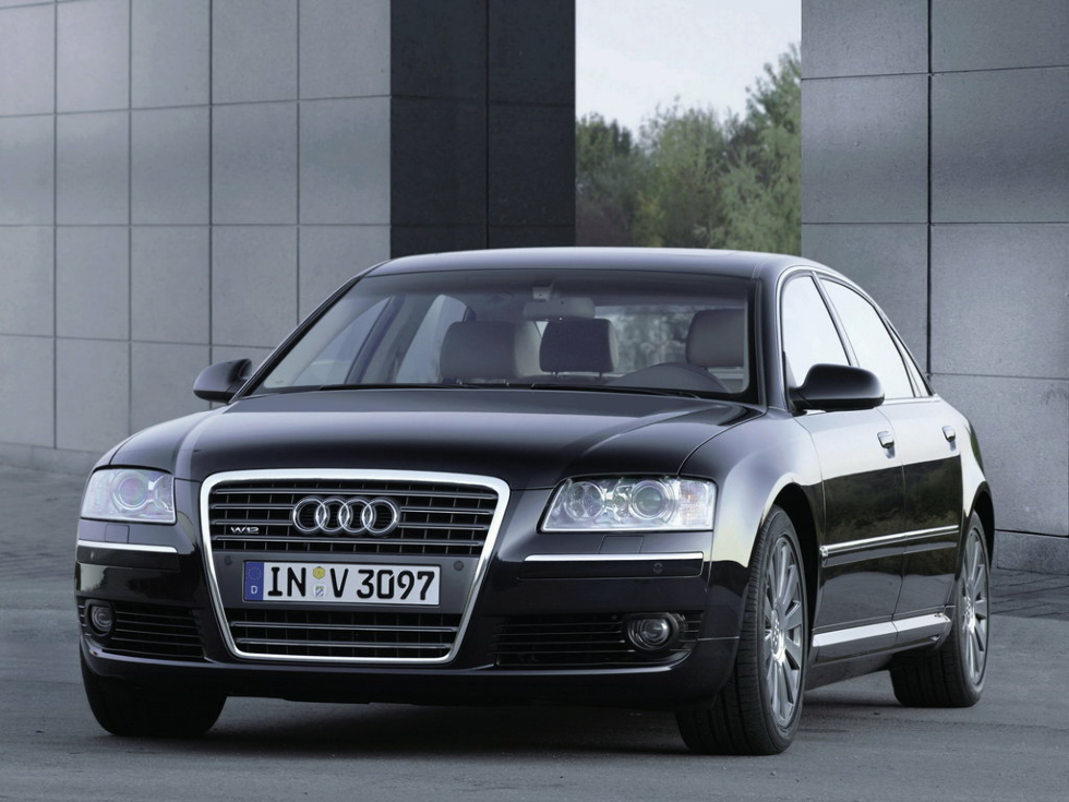 Коврики ЭВА "EVA ромб" для Audi A8 Short (седан / D3) 2005 - 2007, черные, 4шт.